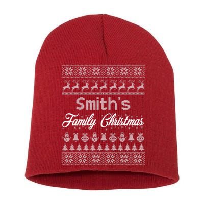 Custom Family Christmas Ugly Sweater Personalized Short Acrylic Beanie