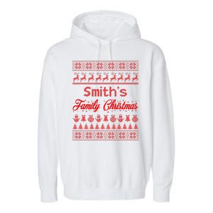 Custom Family Christmas Ugly Sweater Personalized Garment-Dyed Fleece Hoodie