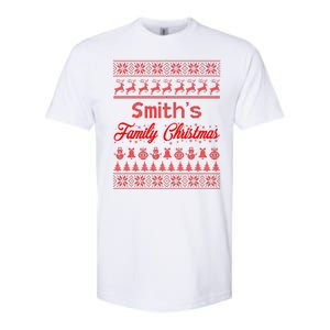 Custom Family Christmas Ugly Sweater Personalized Softstyle® CVC T-Shirt