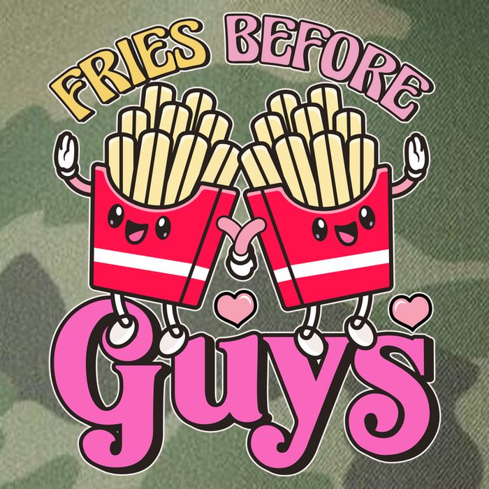 Funny Cute Valentines Day Fries Before Guys Legacy Tie Dye Trucker Hat