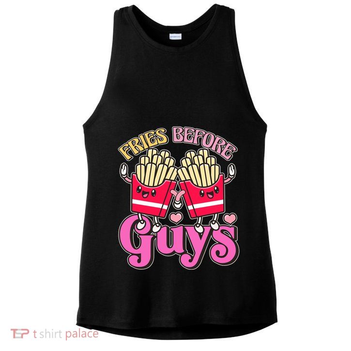 Funny Cute Valentines Day Fries Before Guys Ladies PosiCharge Tri-Blend Wicking Tank