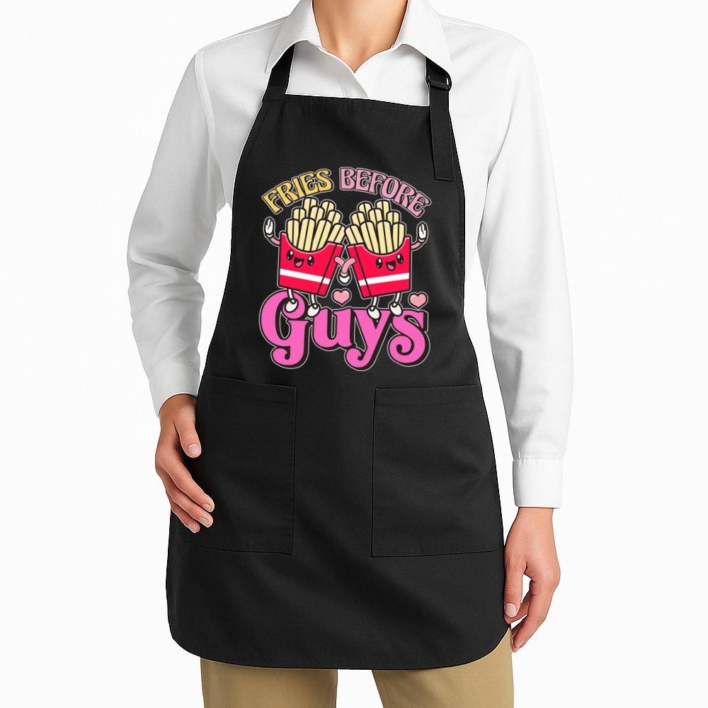 Funny Cute Valentines Day Fries Before Guys Apron
