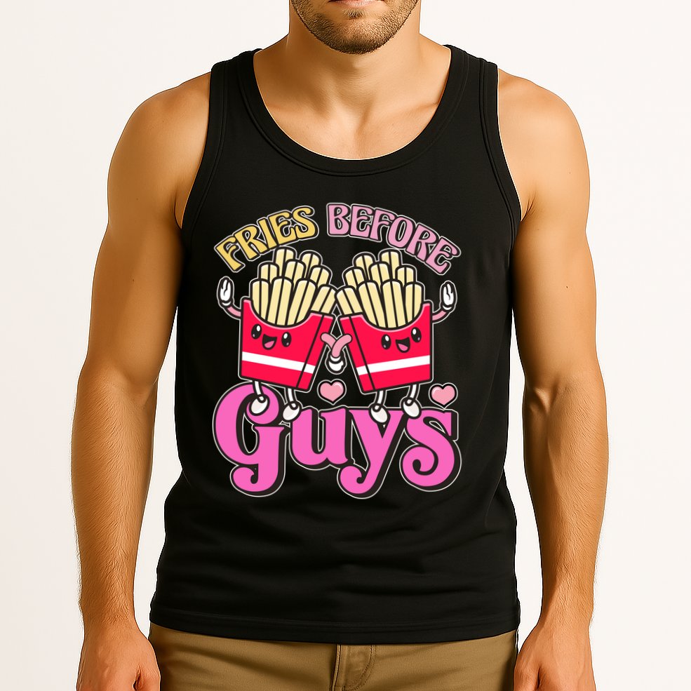 Funny Cute Valentines Day Fries Before Guys Tank Top