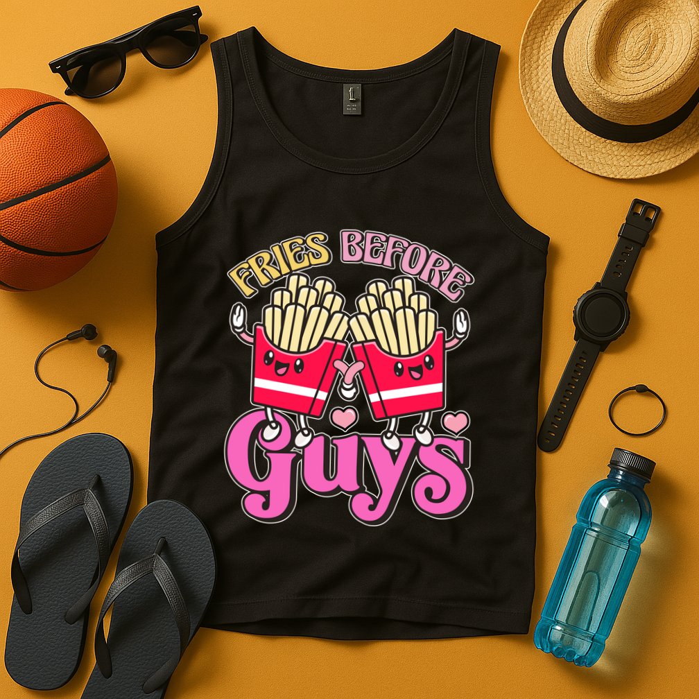 Funny Cute Valentines Day Fries Before Guys Tank Top