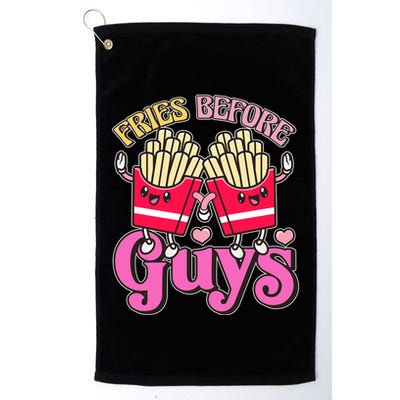 Funny Cute Valentines Day Fries Before Guys Golf Towel