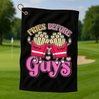 Funny Cute Valentines Day Fries Before Guys Golf Towel