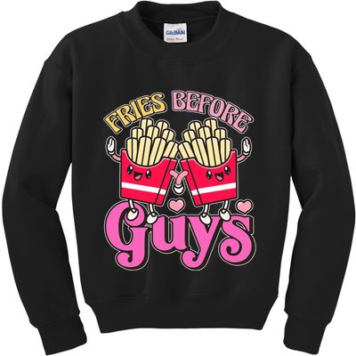 Funny Cute Valentines Day Fries Before Guys Kids Sweatshirt