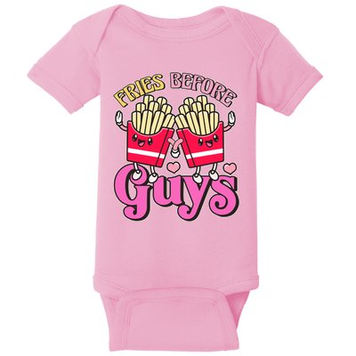 Funny Cute Valentines Day Fries Before Guys Baby Bodysuit
