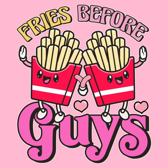Funny Cute Valentines Day Fries Before Guys Baby Bodysuit