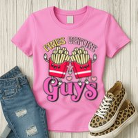 Funny Cute Valentines Day Fries Before Guys Womens T-Shirt