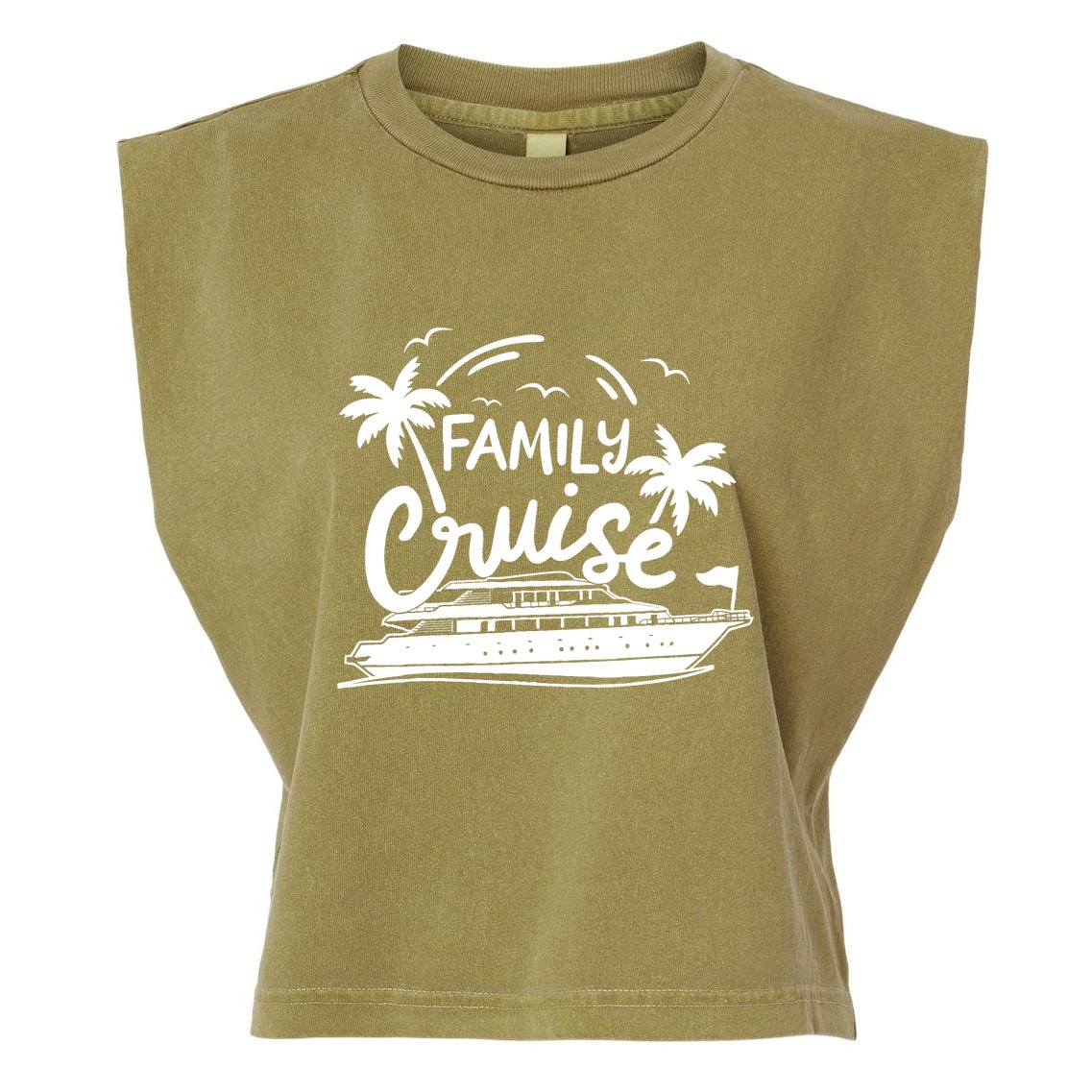 Family Cruise Vacation Outfits Cruise Squad Family Cruise Garment-Dyed Women's Muscle Tee