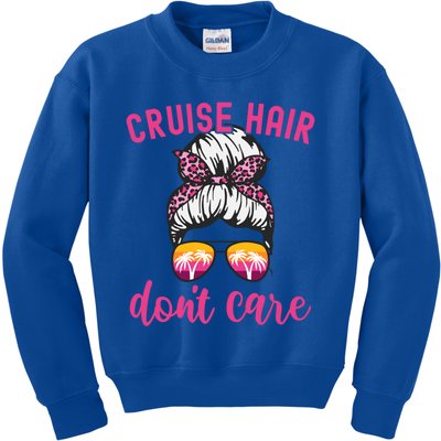 Funny Cruise Vacation S Trip Cruise Hair Dont Care Funny Gift Kids Sweatshirt