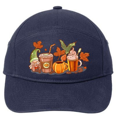 Fall Coffee Vintage Thanksgiving Pumpkin Spice 7-Panel Snapback Hat