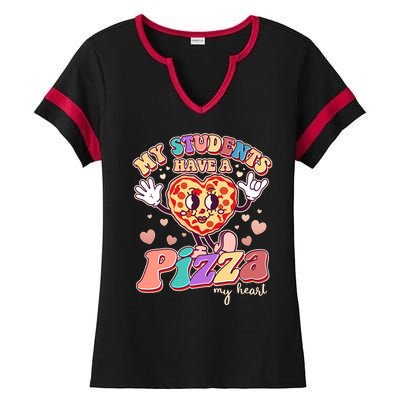 Funny Cute Valentines Day My Students Have A Pizza My Heart Ladies Halftime Notch Neck Tee