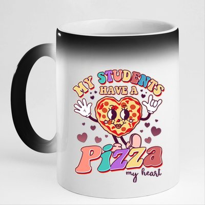 Funny Cute Valentines Day My Students Have A Pizza My Heart 11oz Black Color Changing Mug