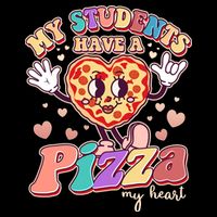 Funny Cute Valentines Day My Students Have A Pizza My Heart Flatbill Hat