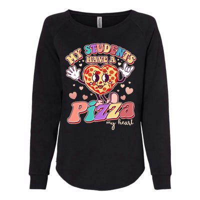 Funny Cute Valentines Day My Students Have A Pizza My Heart Womens California Wash Sweatshirt