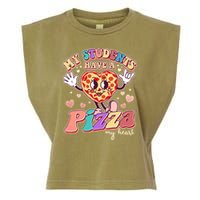 Funny Cute Valentines Day My Students Have A Pizza My Heart Garment-Dyed Women's Muscle Tee