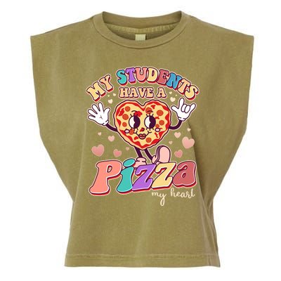 Funny Cute Valentines Day My Students Have A Pizza My Heart Garment-Dyed Women's Muscle Tee