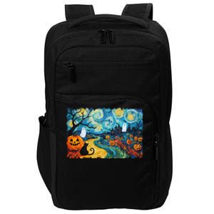 Funny Classic Van Gogh Inspired Halloween Scene Impact Tech Backpack