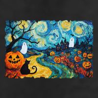 Funny Classic Van Gogh Inspired Halloween Scene 11oz C Handle Ceramic Mug