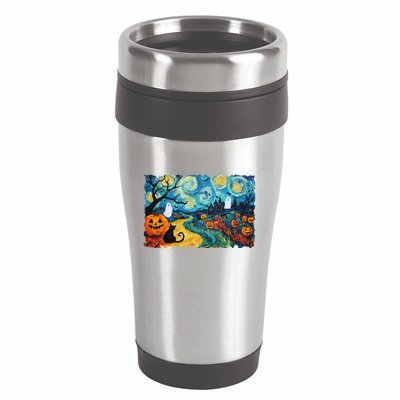 Funny Classic Van Gogh Inspired Halloween Scene 16oz Travel Tumbler