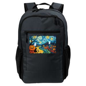 Funny Classic Van Gogh Inspired Halloween Scene Daily Commute Backpack