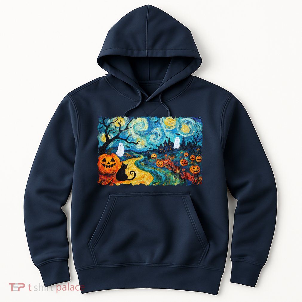 Funny Classic Van Gogh Inspired Halloween Scene Hoodie