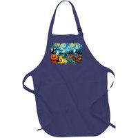 Funny Classic Van Gogh Inspired Halloween Scene Full-Length Apron With Pockets