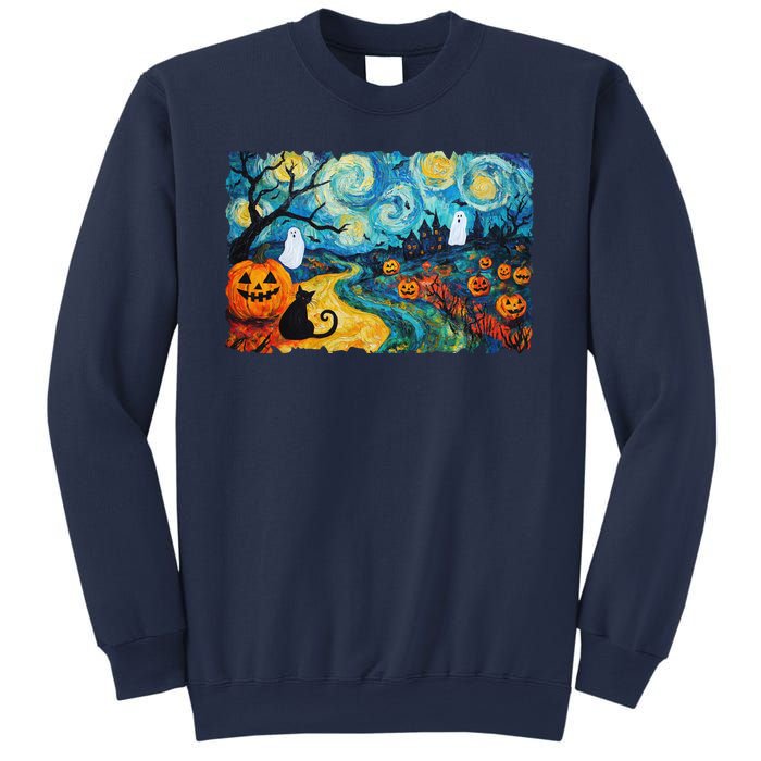 Funny Classic Van Gogh Inspired Halloween Scene Sweatshirt