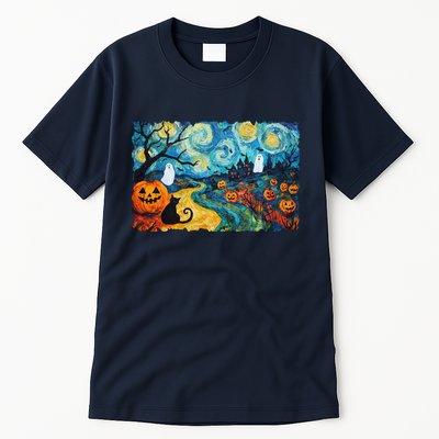 Funny Classic Van Gogh Inspired Halloween Scene Tall T-Shirt