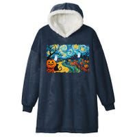 Funny Classic Van Gogh Inspired Halloween Scene Hooded Wearable Blanket