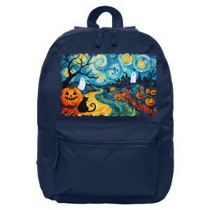 Funny Classic Van Gogh Inspired Halloween Scene 16 in Basic Backpack