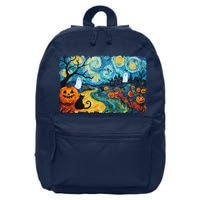 Funny Classic Van Gogh Inspired Halloween Scene 16 in Basic Backpack