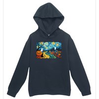 Funny Classic Van Gogh Inspired Halloween Scene Urban Pullover Hoodie