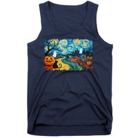 Funny Classic Van Gogh Inspired Halloween Scene Tank Top