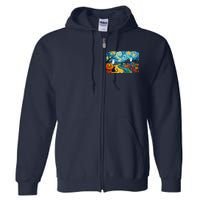 Funny Classic Van Gogh Inspired Halloween Scene Full Zip Hoodie