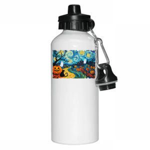 Funny Classic Van Gogh Inspired Halloween Scene Aluminum Water Bottle