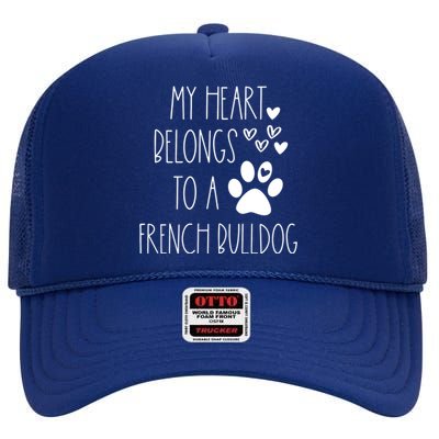 Funny Cute Valentines Day Gift For French Bulldog Dog Lover Gift High Crown Mesh Back Trucker Hat