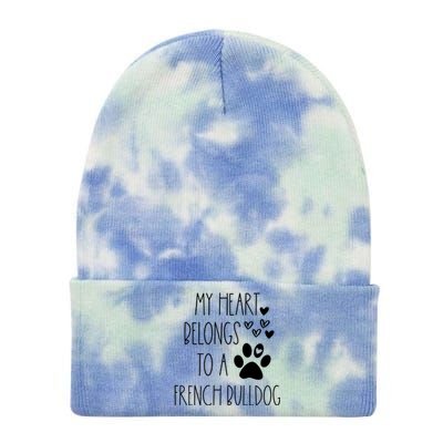 Funny Cute Valentines Day Gift For French Bulldog Dog Lover Gift Tie Dye 12in Knit Beanie