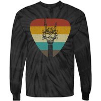 Funny Classic Vintage Rock 'n Roll Music Guitars Tie-Dye Long Sleeve Shirt