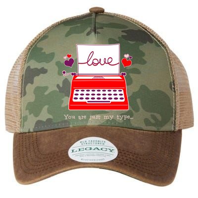 Funny Cute Valentines Day You Are Just My Type Typewriter Love Legacy Tie Dye Trucker Hat