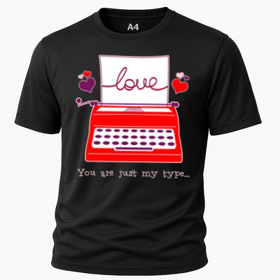 Funny Cute Valentines Day You Are Just My Type Typewriter Love Performance Shirt