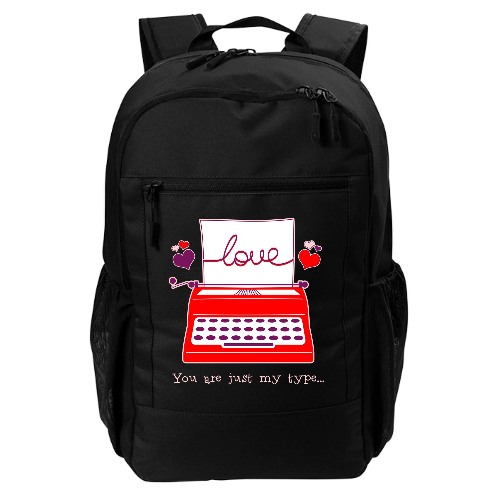 Funny Cute Valentines Day You Are Just My Type Typewriter Love Backpack