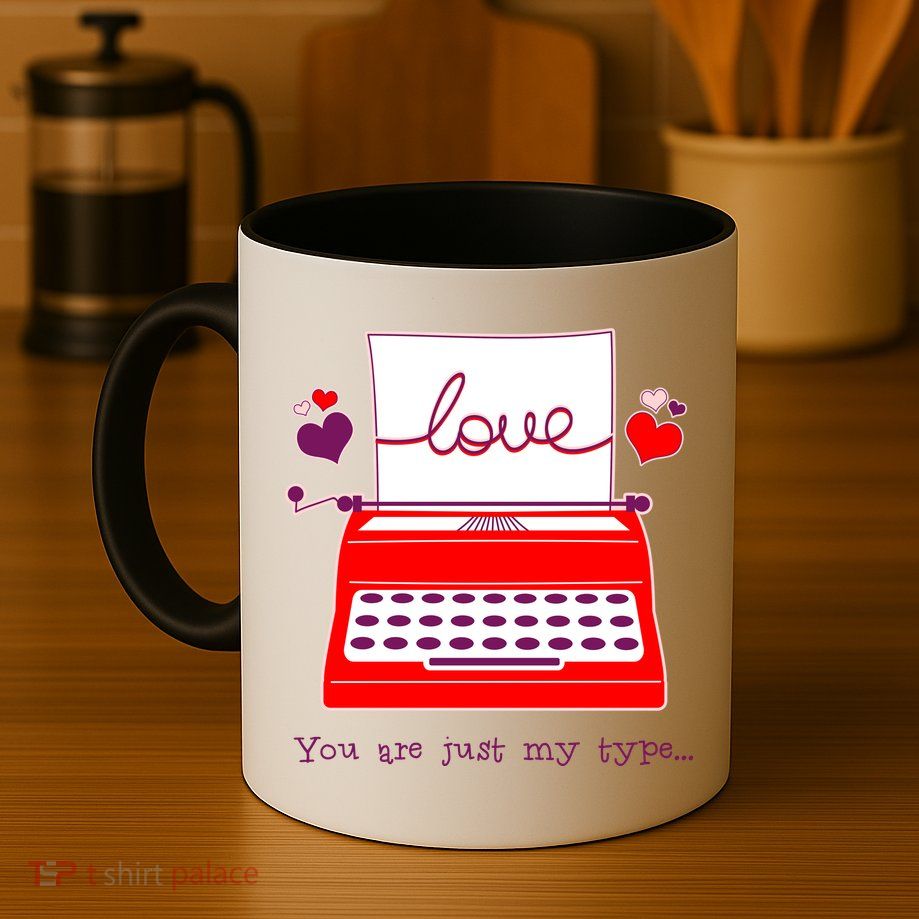 Funny Cute Valentines Day You Are Just My Type Typewriter Love Mug