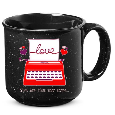 Funny Cute Valentines Day You Are Just My Type Typewriter Love 15oz Campfire Ceramic Mug