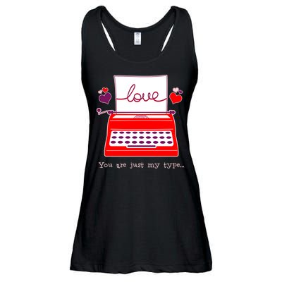 Funny Cute Valentines Day You Are Just My Type Typewriter Love Ladies Essential Flowy Tank