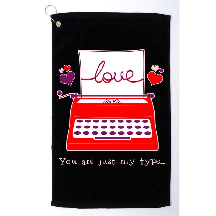 Funny Cute Valentines Day You Are Just My Type Typewriter Love Golf Towel