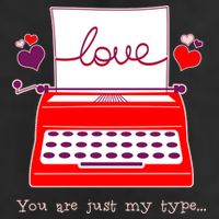 Funny Cute Valentines Day You Are Just My Type Typewriter Love Golf Towel
