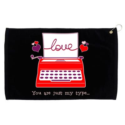 Funny Cute Valentines Day You Are Just My Type Typewriter Love Grommeted Golf Towel